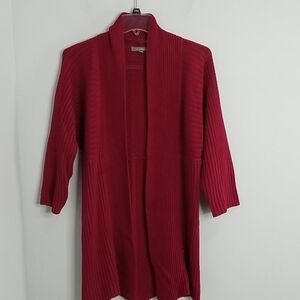 NY Collection Cranberry Red cardigan sweater
